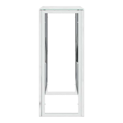 Console Table 70x30x70 cm Stainless Steel Silver Glass