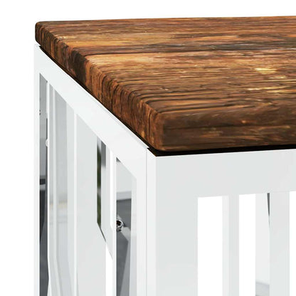 vidaXL Coffee Table Stainless Steel and Solid Wood Reclaimed 5