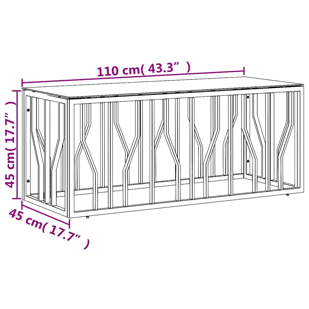 vidaXL Coffee Table Stainless Steel and Solid Wood Reclaimed 6