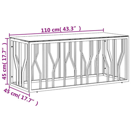 vidaXL Coffee Table Stainless Steel and Solid Wood Reclaimed 6