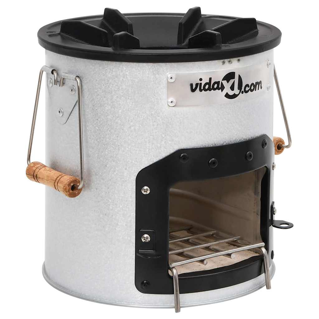 vidaXL Camping Wood Stove Silver 45x25x26 cm Steel 3
