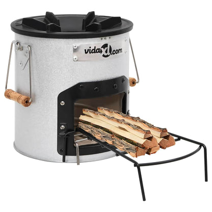 vidaXL Camping Wood Stove Silver 45x25x26 cm Steel 1