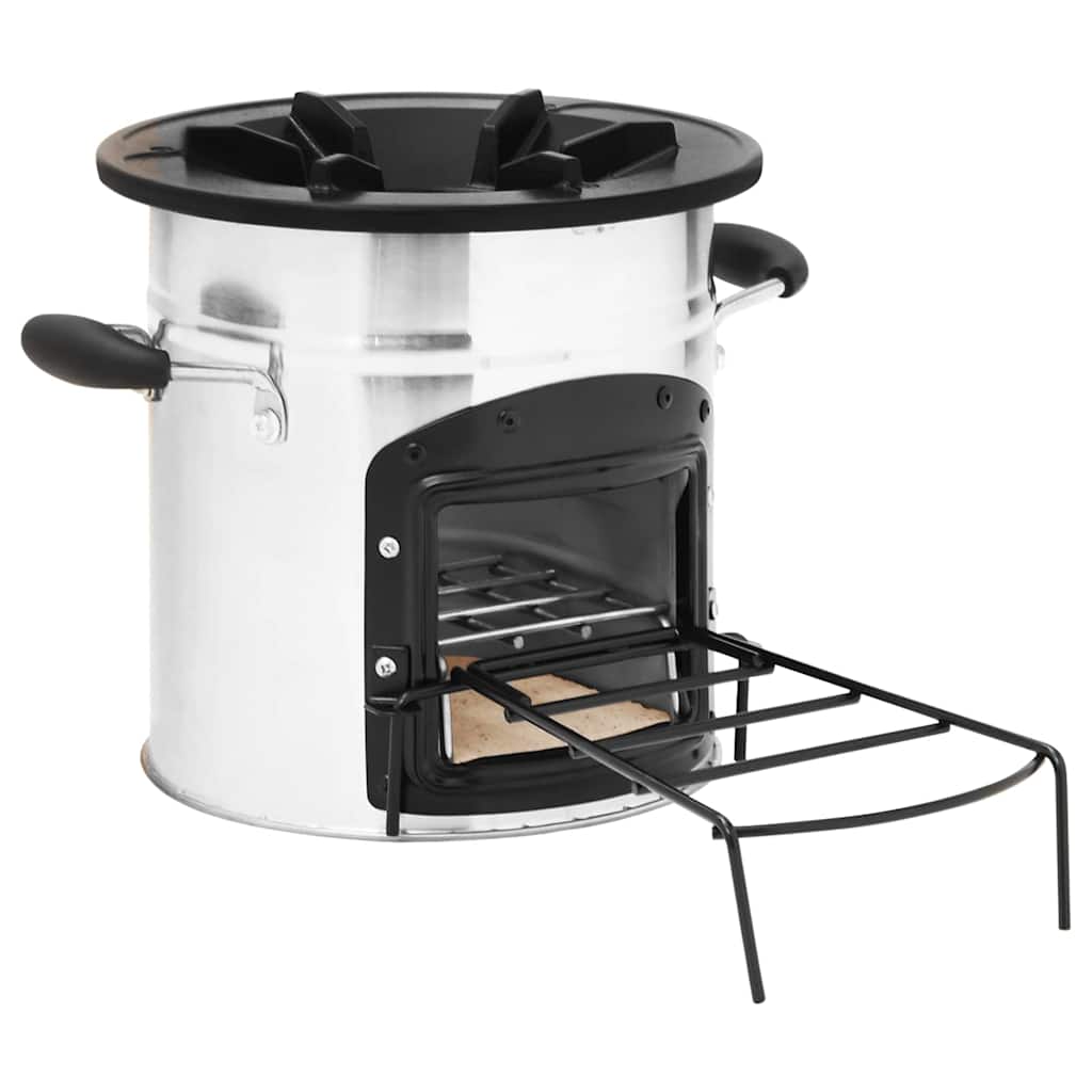 vidaXL Camping Wood Stove Silver 45,5x33x25,5 cm Stainless Steel 2