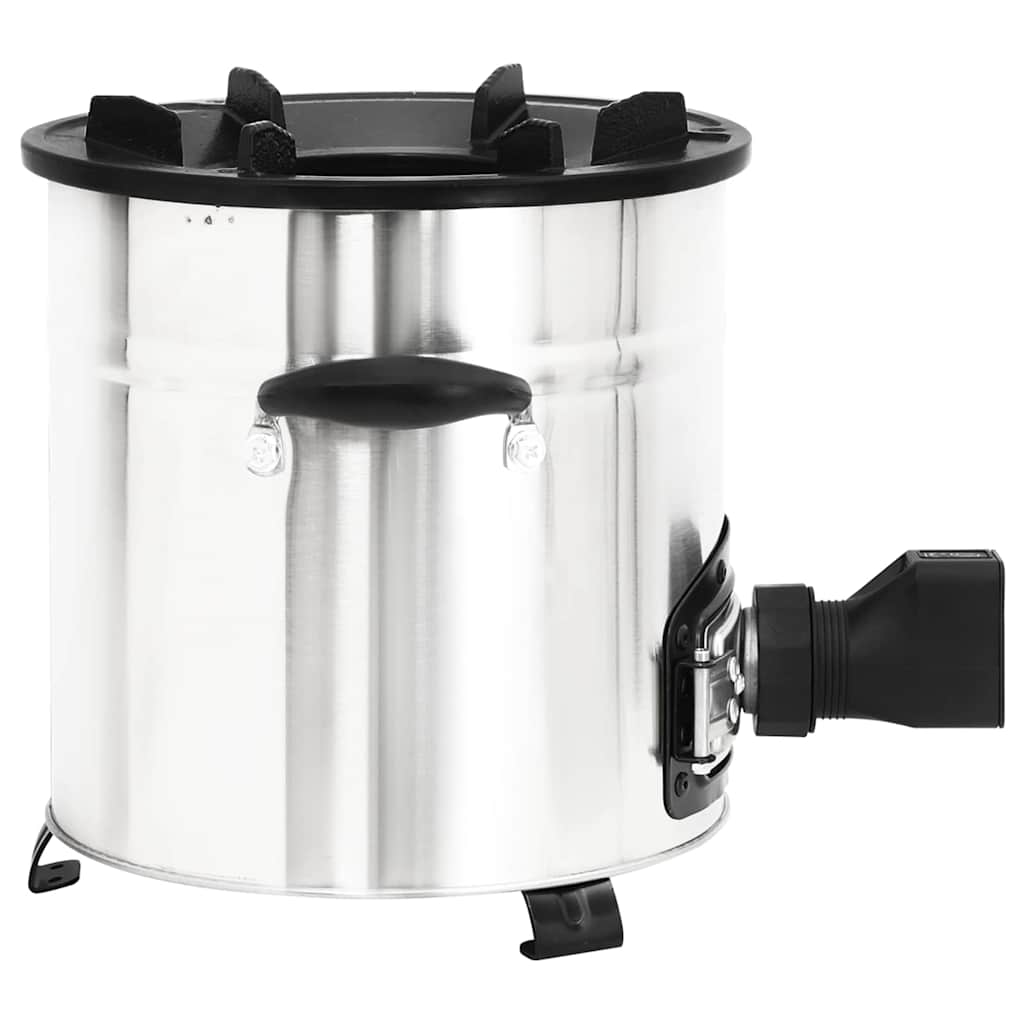 vidaXL Wood Stove with USB Fan Silver 35.5x26x28 cm Stainless Steel 5