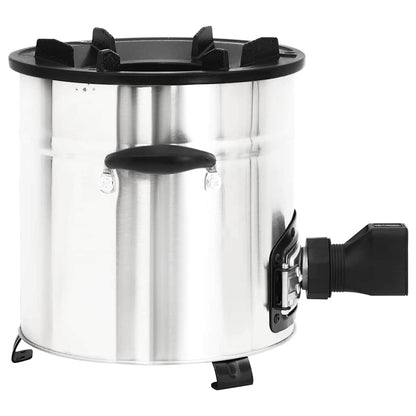 vidaXL Wood Stove with USB Fan Silver 35.5x26x28 cm Stainless Steel 5