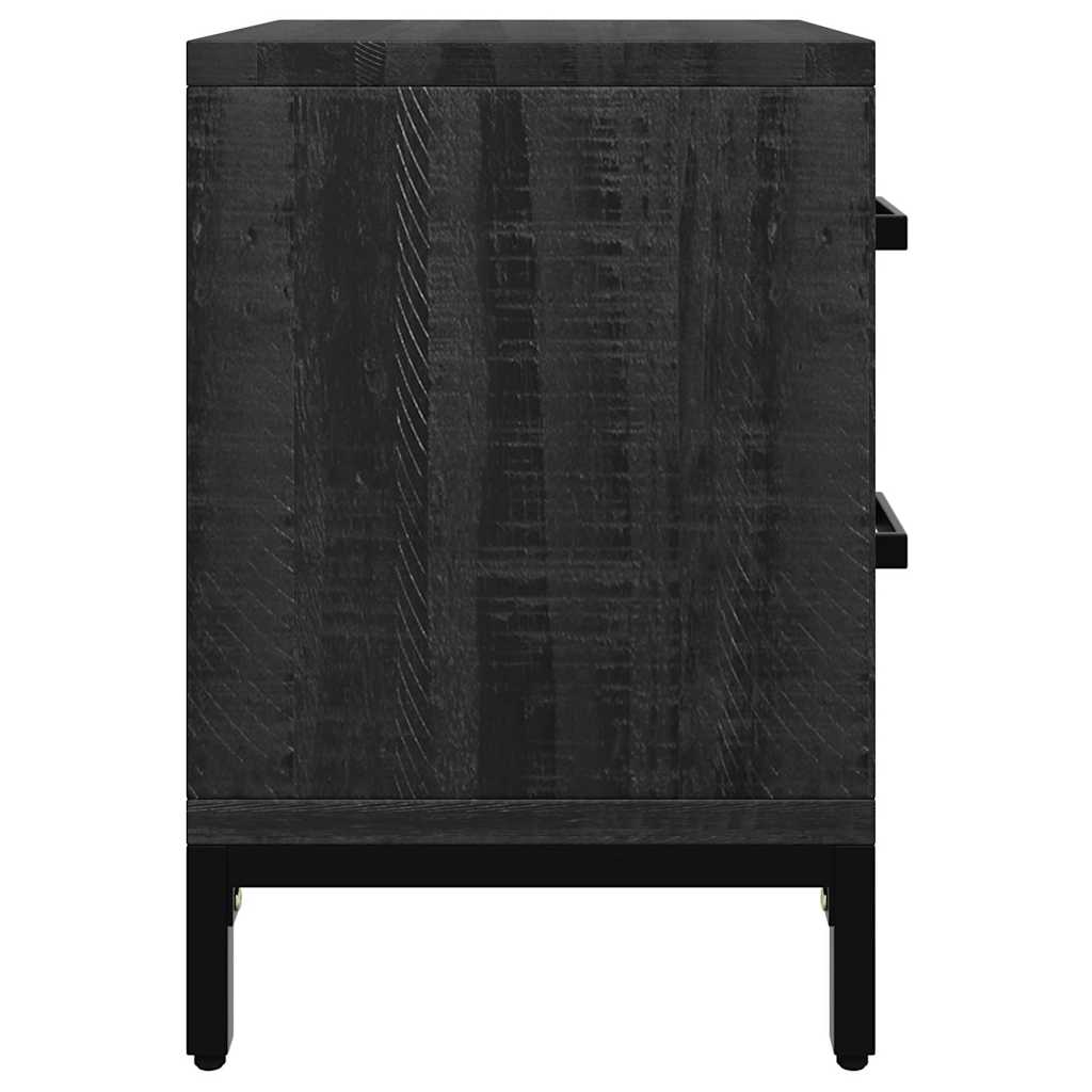 vidaXL Bedside Cabinet Black 36x30x45 cm Solid Pinewood 6