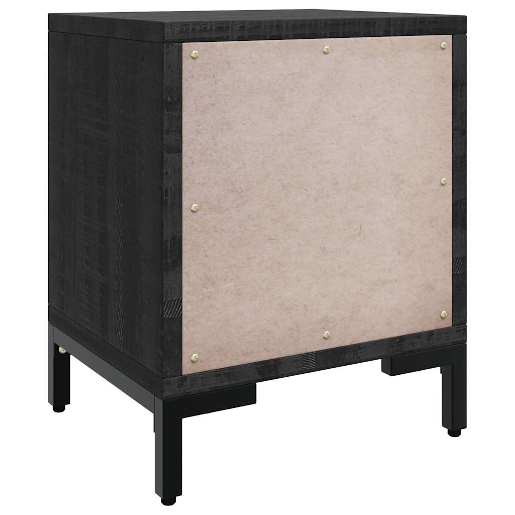 Bedside Cabinet Solid Pinewood Black 36 cm 45 cm
