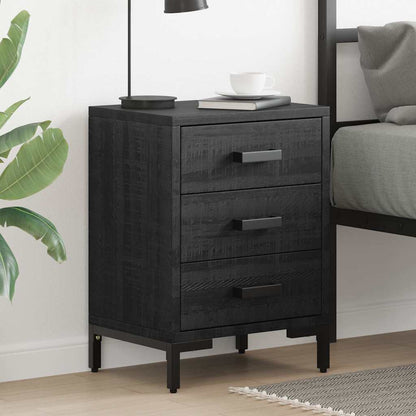 Bedside Cabinet Solid Pinewood Black 40 cm 55 cm