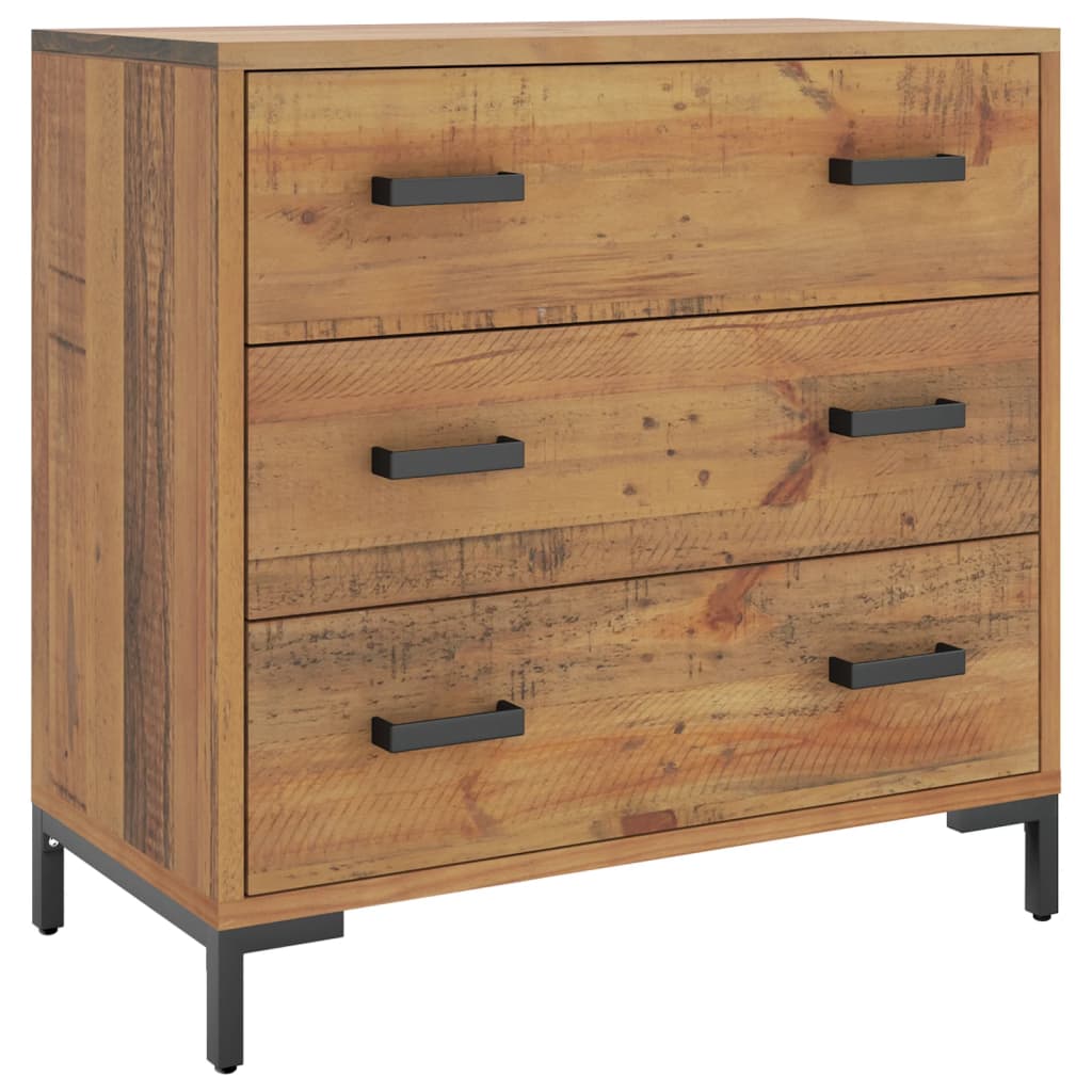 vidaXL Chest of Drawers 75x35x70 cm Solid Pinewood 2