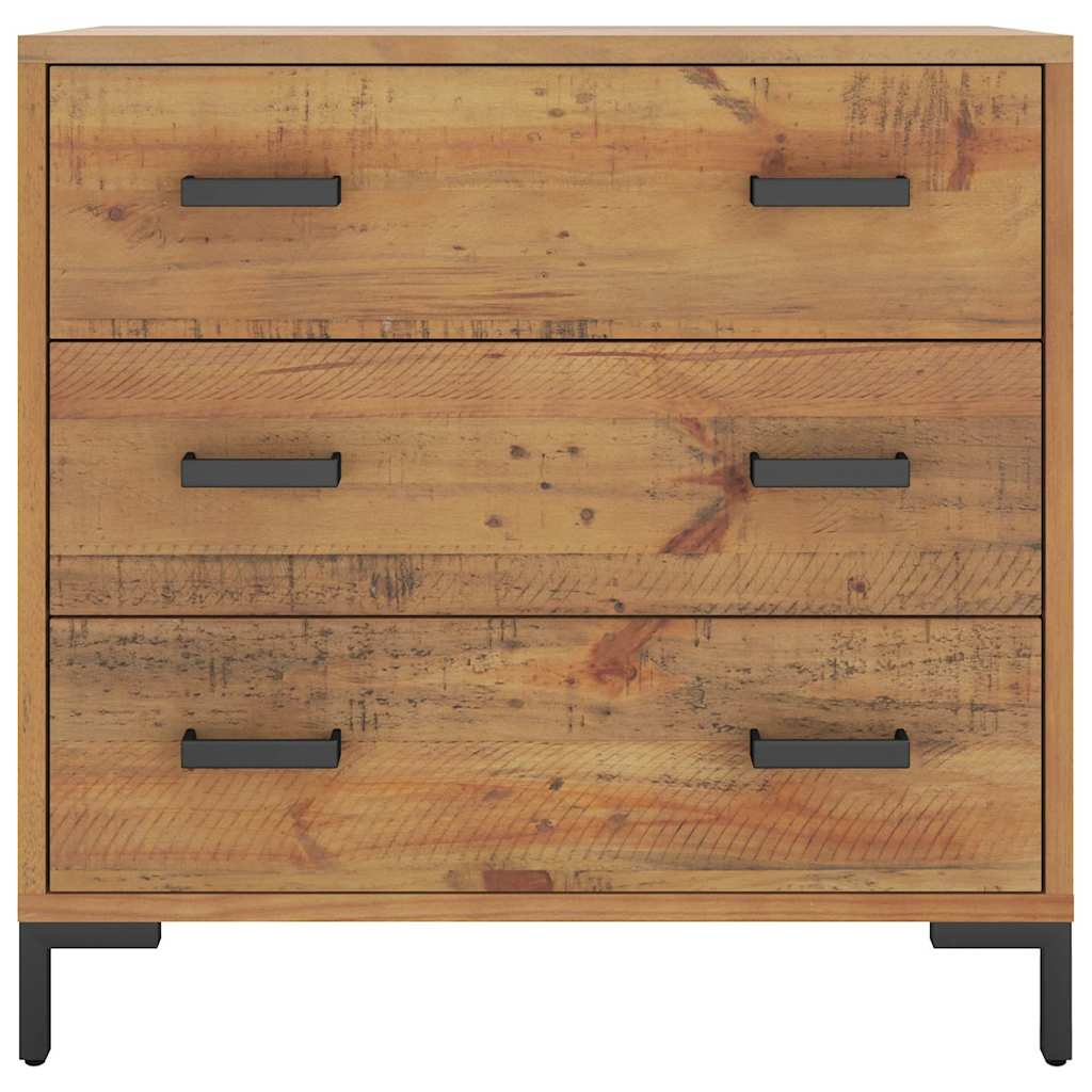 vidaXL Chest of Drawers 75x35x70 cm Solid Pinewood 3