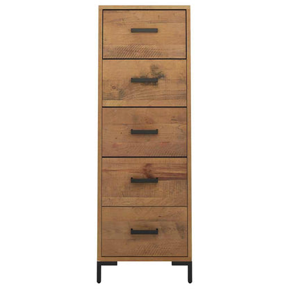 vidaXL Chest of Drawers 42x35x110 cm Solid Pinewood 3