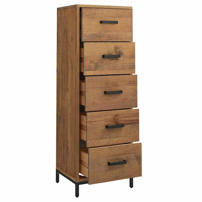 vidaXL Chest of Drawers 42x35x110 cm Solid Pinewood 4