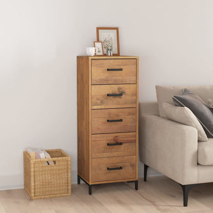 vidaXL Chest of Drawers 42x35x110 cm Solid Pinewood 1