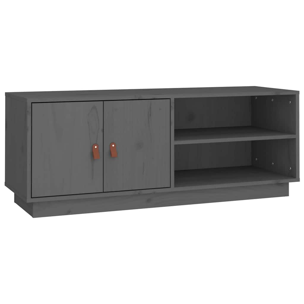 vidaXL TV Cabinet Grey 105x34x40 cm Solid Wood Pine 2