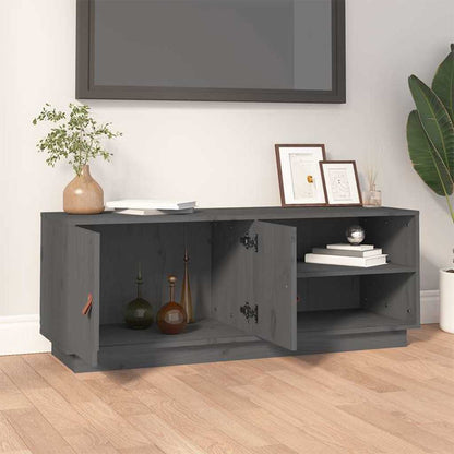 vidaXL TV Cabinet Grey 105x34x40 cm Solid Wood Pine 3