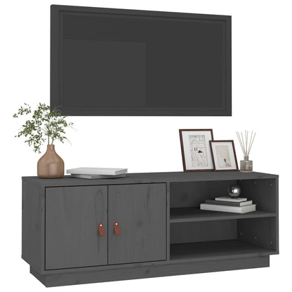 vidaXL TV Cabinet Grey 105x34x40 cm Solid Wood Pine 4