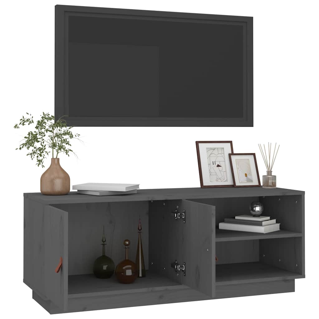 vidaXL TV Cabinet Grey 105x34x40 cm Solid Wood Pine 5