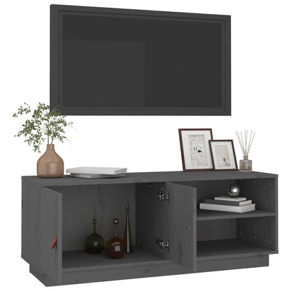 vidaXL TV Cabinet Grey 105x34x40 cm Solid Wood Pine 5