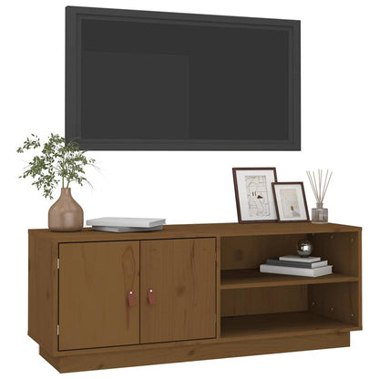 vidaXL TV Cabinet Honey Brown 105x34x40 cm Solid Wood Pine 4