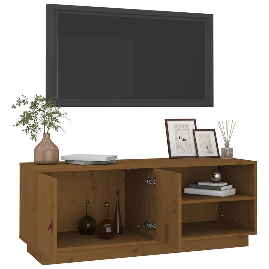 vidaXL TV Cabinet Honey Brown 105x34x40 cm Solid Wood Pine 5