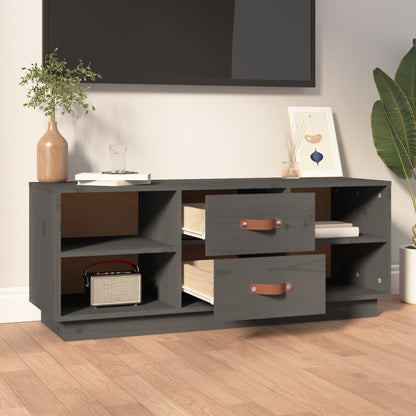 vidaXL TV Cabinet Grey 100x34x40 cm Solid Wood Pine 3