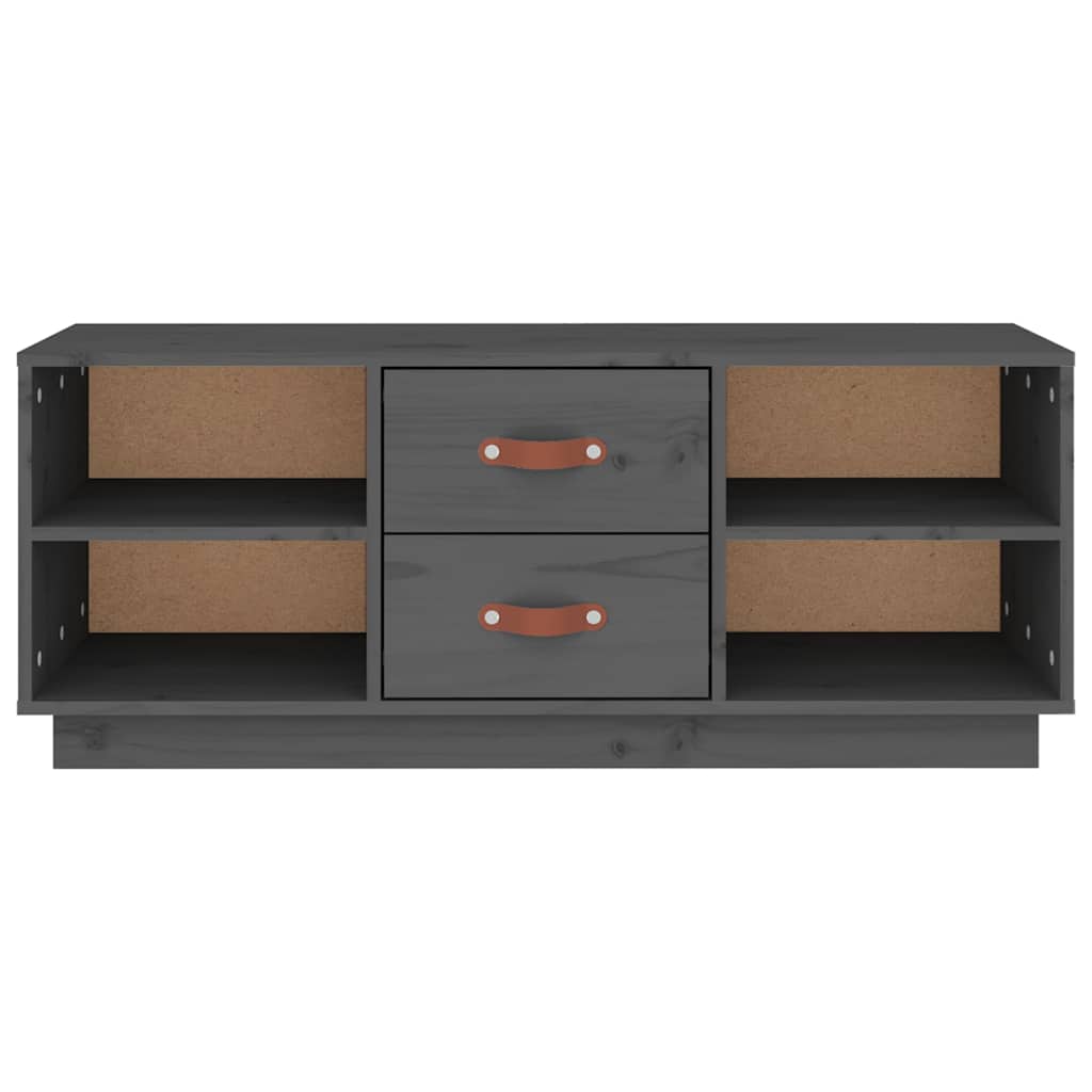 vidaXL TV Cabinet Grey 100x34x40 cm Solid Wood Pine 6