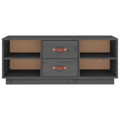 vidaXL TV Cabinet Grey 100x34x40 cm Solid Wood Pine 6
