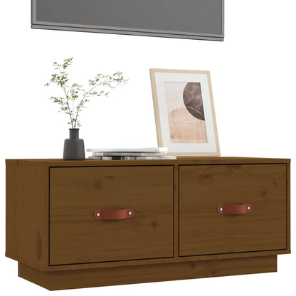 vidaXL TV Cabinet Honey Brown 80x34x35 cm Solid Wood Pine 4