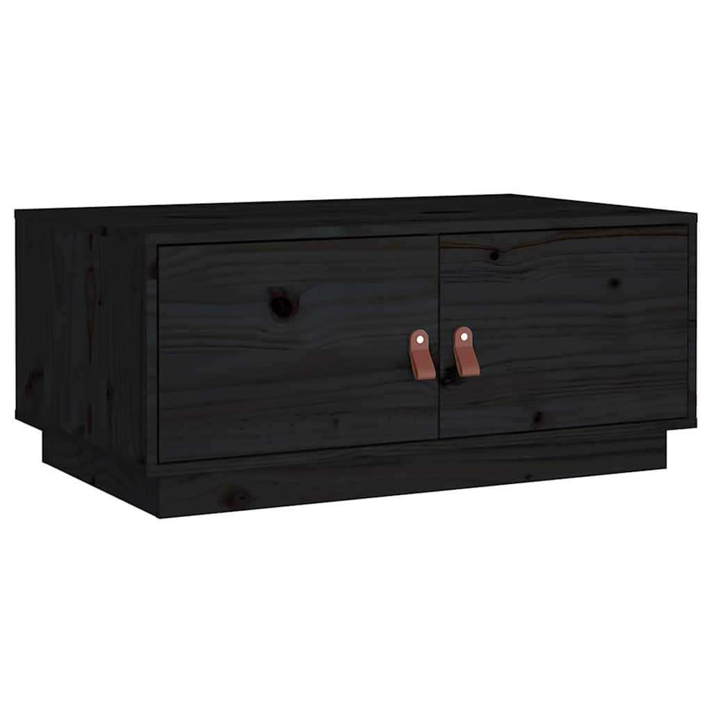 vidaXL Coffee Table Black 80x50x35 cm Solid Wood Pine 2