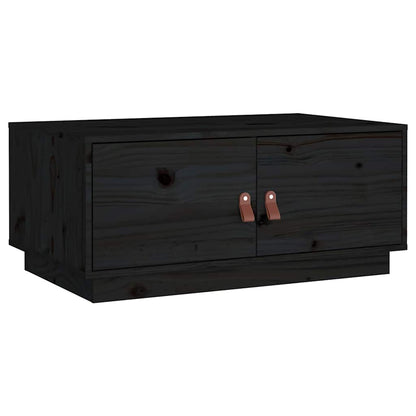vidaXL Coffee Table Black 80x50x35 cm Solid Wood Pine 2