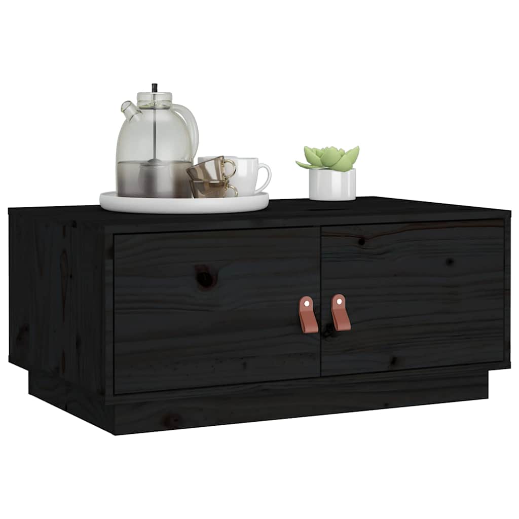 vidaXL Coffee Table Black 80x50x35 cm Solid Wood Pine 4