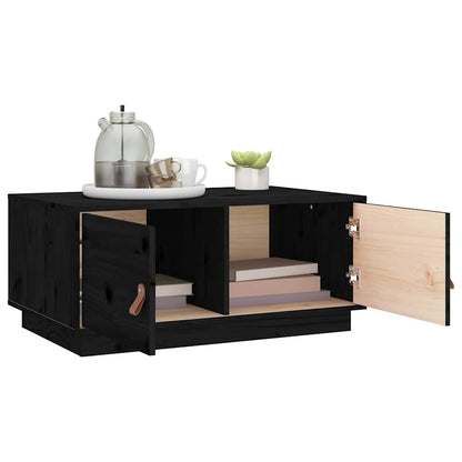 vidaXL Coffee Table Black 80x50x35 cm Solid Wood Pine 5