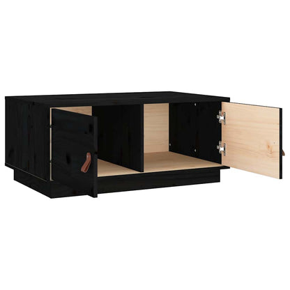 vidaXL Coffee Table Black 80x50x35 cm Solid Wood Pine 6
