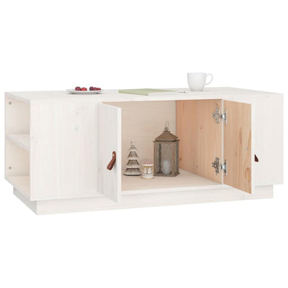 vidaXL Coffee Table | White | Solid pine wood | 100 x 50 x 41 cm | Coffee Table 4
