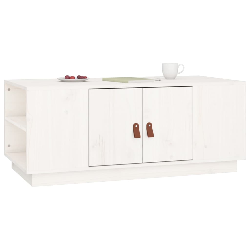 vidaXL Coffee Table | White | Solid pine wood | 100 x 50 x 41 cm | Coffee Table 5