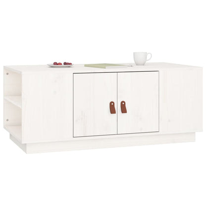 vidaXL Coffee Table | White | Solid pine wood | 100 x 50 x 41 cm | Coffee Table 5