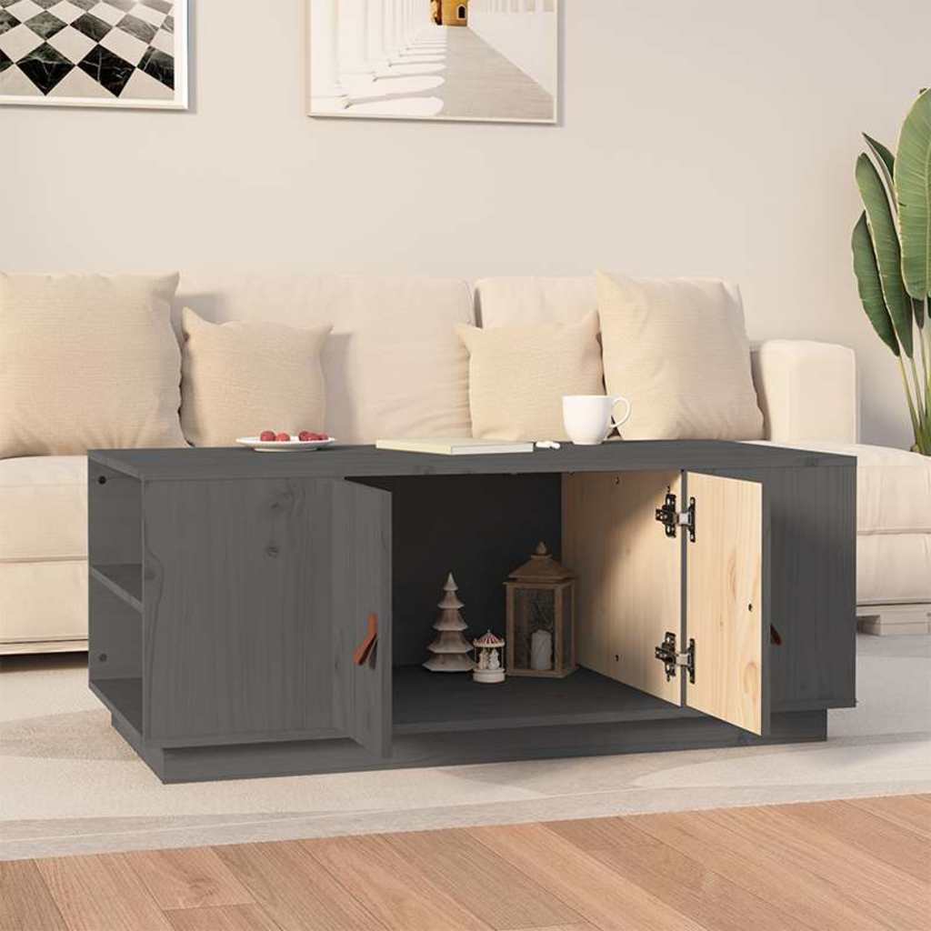 vidaXL Coffee Table | Grey | Solid pine wood | 100x50 cm; Moderate 3