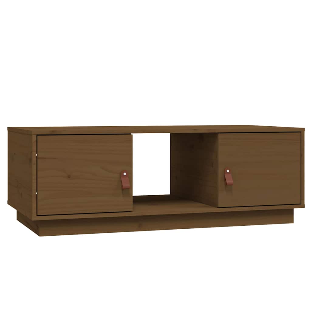 vidaXL Coffee Table Honey Brown 100x50x35 cm Solid Wood Pine 2