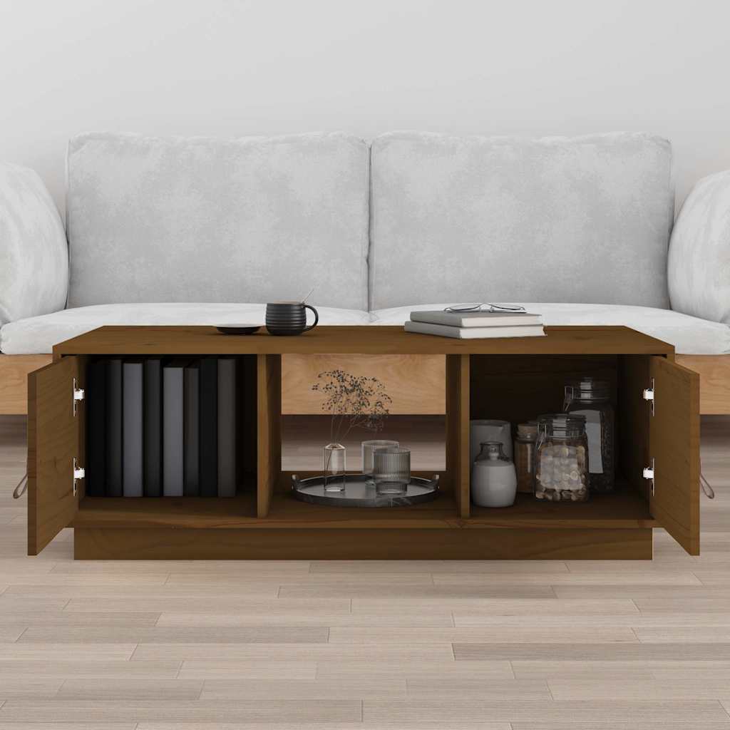 Coffee Table 100x50x35 cm Solid Wood Pine Honey brown