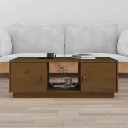 vidaXL Coffee Table Honey Brown 100x50x35 cm Solid Wood Pine 1