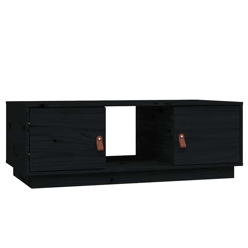 vidaXL Coffee Table Black 100x50x35 cm Solid Wood Pine 2
