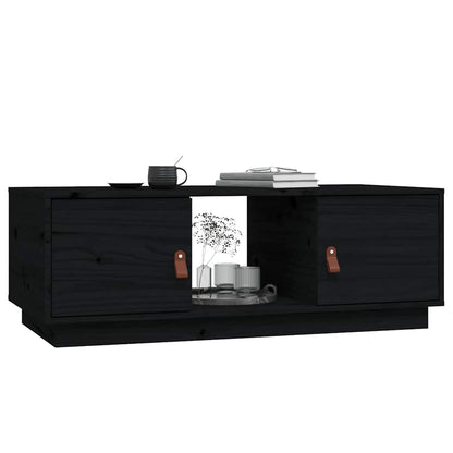 vidaXL Coffee Table Black 100x50x35 cm Solid Wood Pine 4