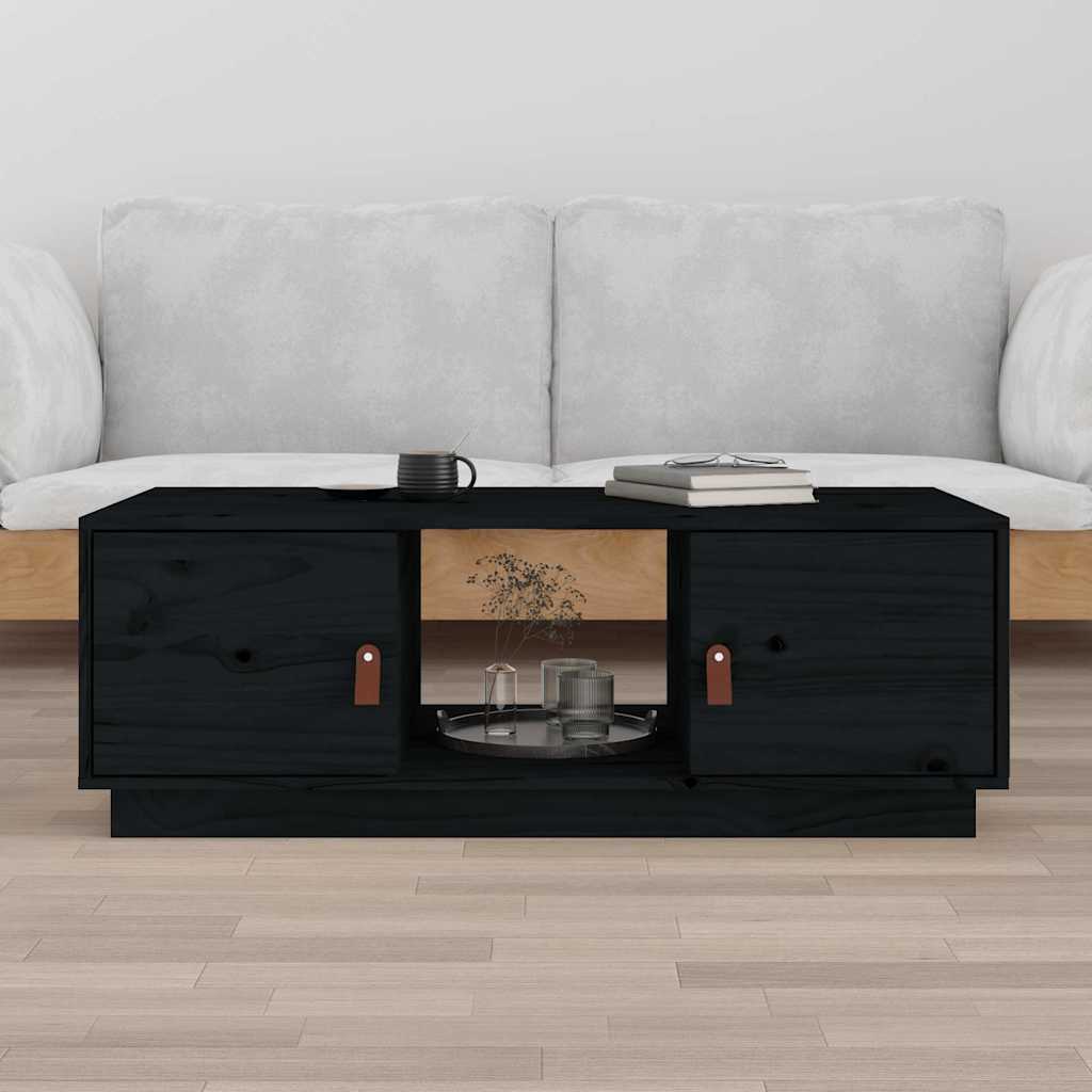 vidaXL Coffee Table Black 100x50x35 cm Solid Wood Pine 1