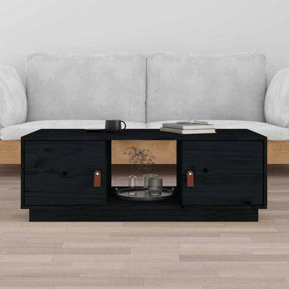 vidaXL Coffee Table Black 100x50x35 cm Solid Wood Pine 1