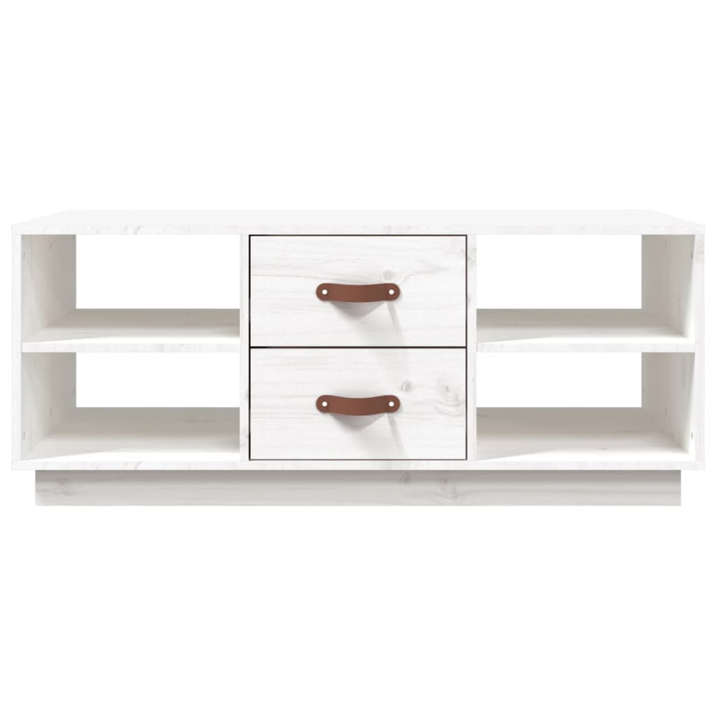 vidaXL Coffee Table White 100x50x41 cm Solid Wood Pine 5