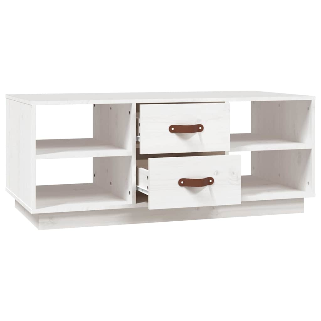 vidaXL Coffee Table White 100x50x41 cm Solid Wood Pine 6