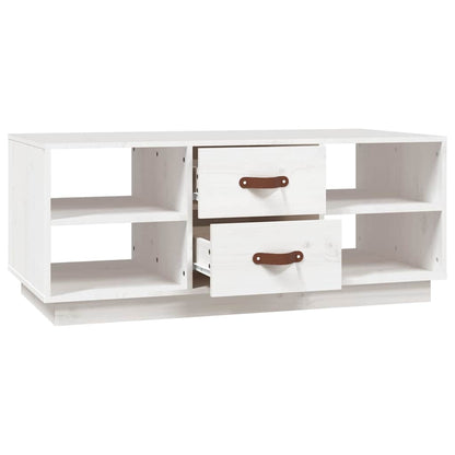 vidaXL Coffee Table White 100x50x41 cm Solid Wood Pine 6