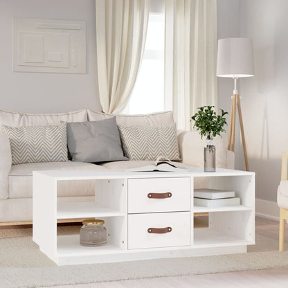 vidaXL Coffee Table White 100x50x41 cm Solid Wood Pine 1