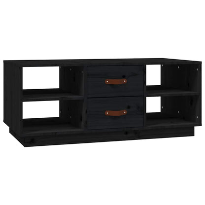 vidaXL Coffee Table Black 100x50x41 cm Solid Wood Pine 2