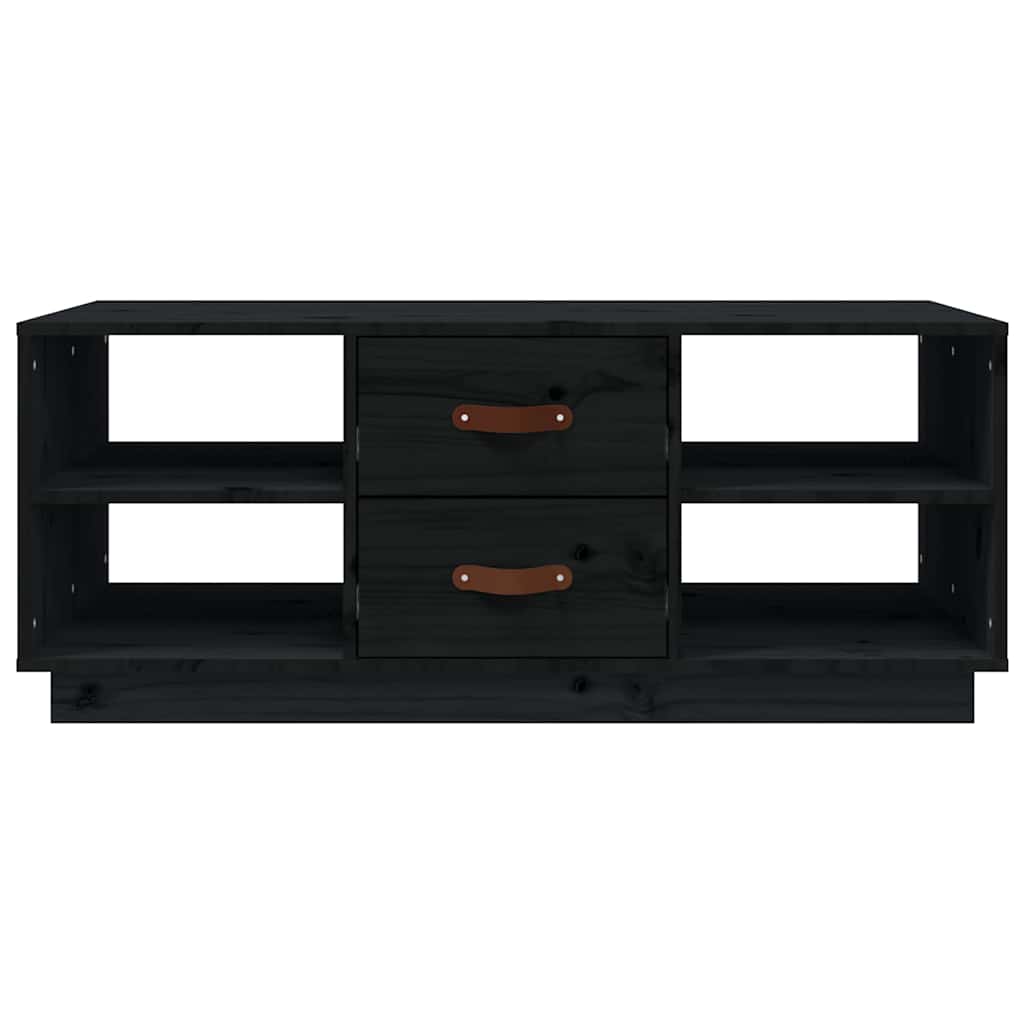 vidaXL Coffee Table Black 100x50x41 cm Solid Wood Pine 5